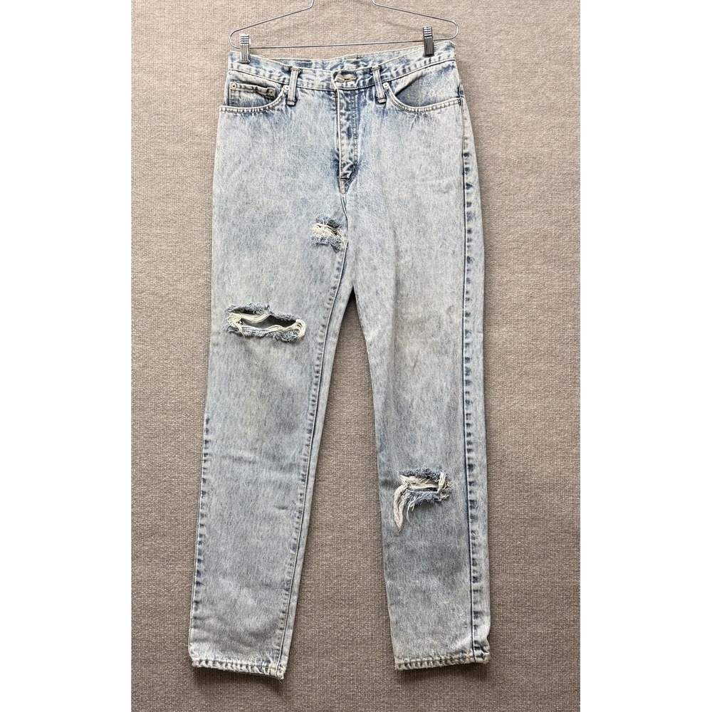 Edwin American Slim Jeans Mens 33x34 Light Wash Distressed Acid Wash Japan